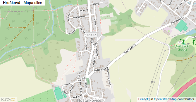 Hrušková - mapa ulice