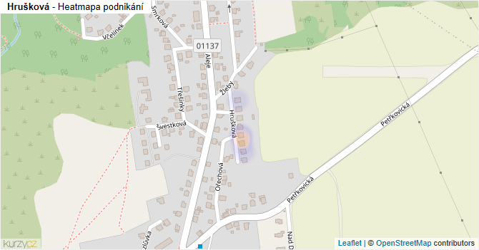 Hrušková - mapa podnikání