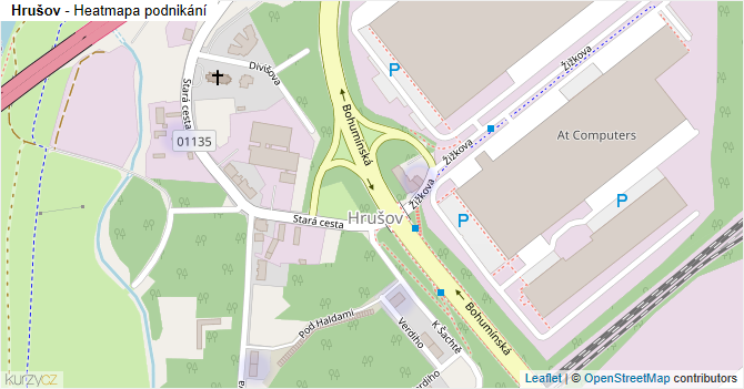 Hrušov - mapa podnikání