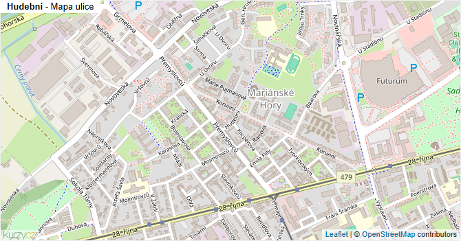 Hudební - mapa ulice