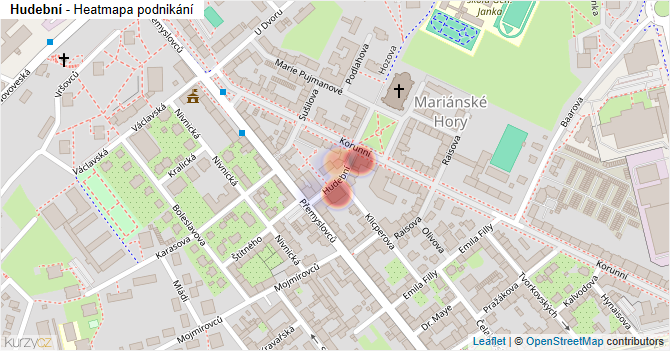 Hudební - mapa podnikání