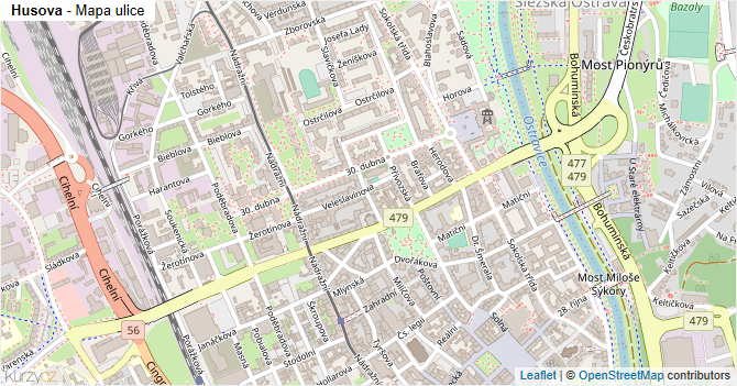 Husova - mapa ulice