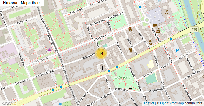 Husova - mapa firem