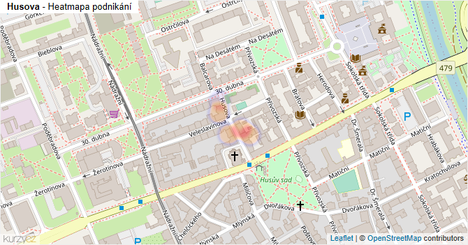 Husova - mapa podnikání