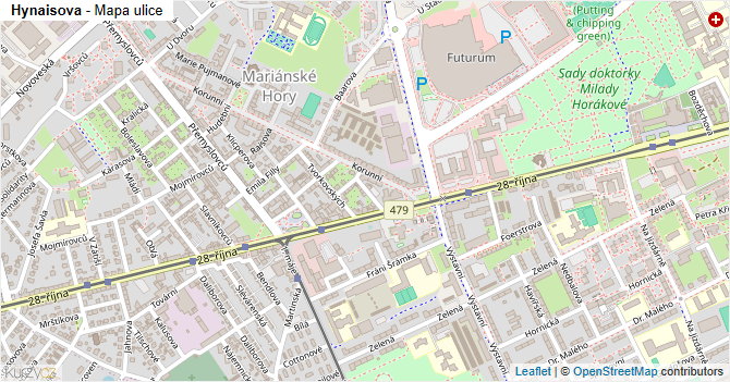 Hynaisova - mapa ulice
