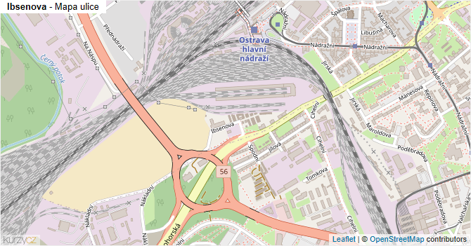 Ibsenova - mapa ulice