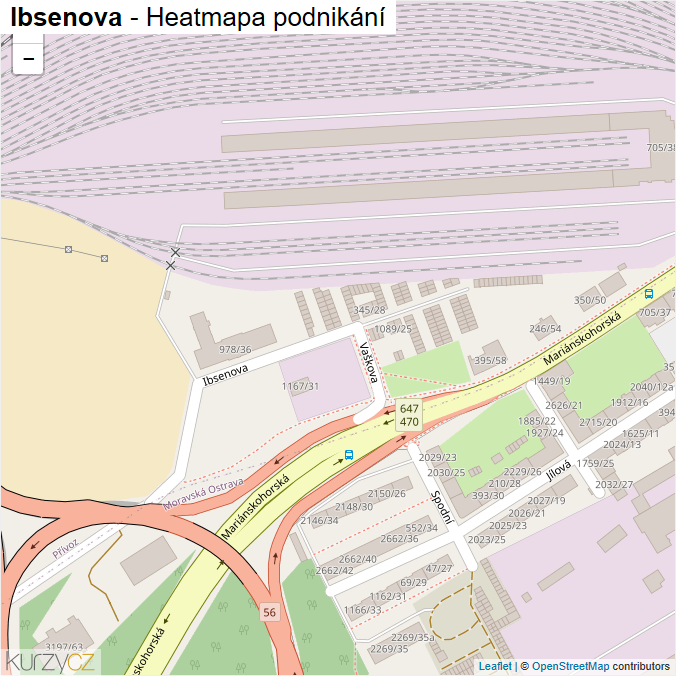 Mapa Ibsenova - Firmy v ulici.