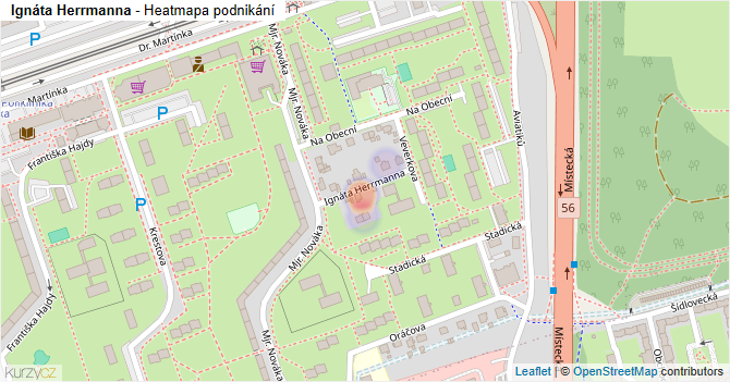 Ignáta Herrmanna - mapa podnikání