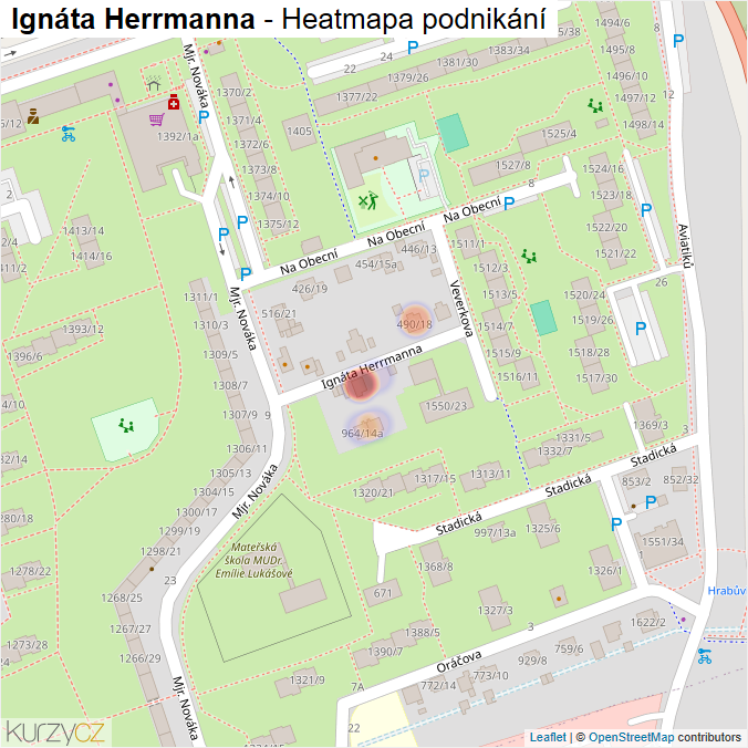 Mapa Ignáta Herrmanna - Firmy v ulici.