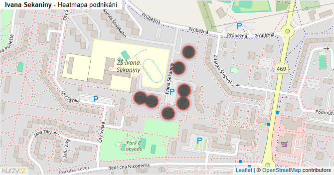 Ivana Sekaniny - mapa podnikání