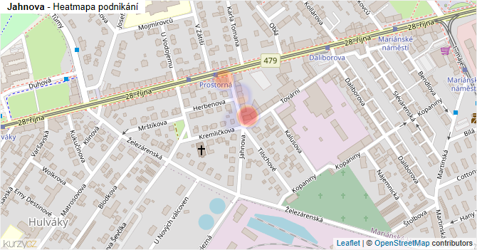 Jahnova - mapa podnikání