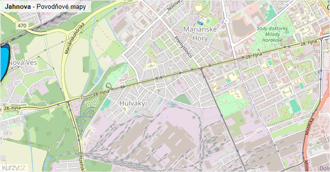 Jahnova - záplavové mapy stoleté vody