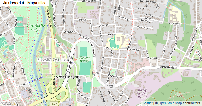 Jaklovecká - mapa ulice