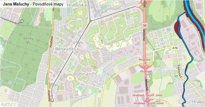 Jana Maluchy - záplavové mapy stoleté vody