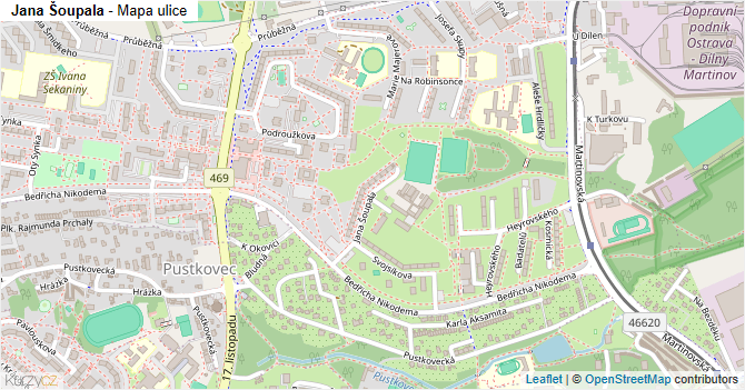 Jana Šoupala - mapa ulice