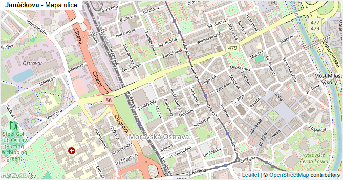 Janáčkova - mapa ulice
