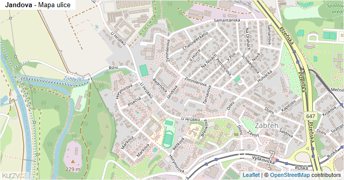 Jandova - mapa ulice