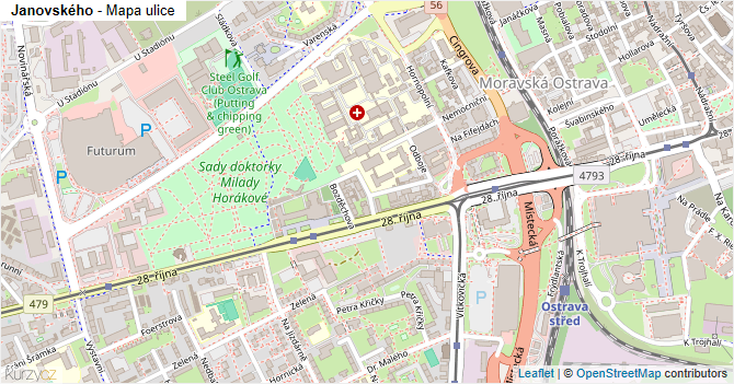 Janovského - mapa ulice