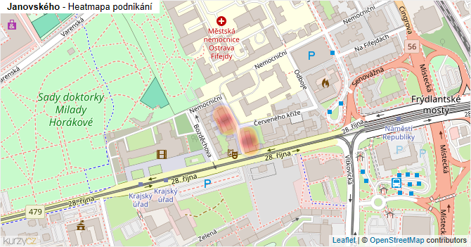 Janovského - mapa podnikání
