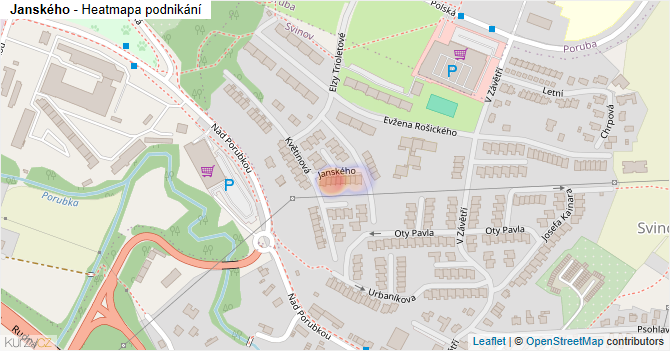 Janského - mapa podnikání