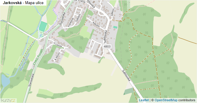 Jarkovská - mapa ulice