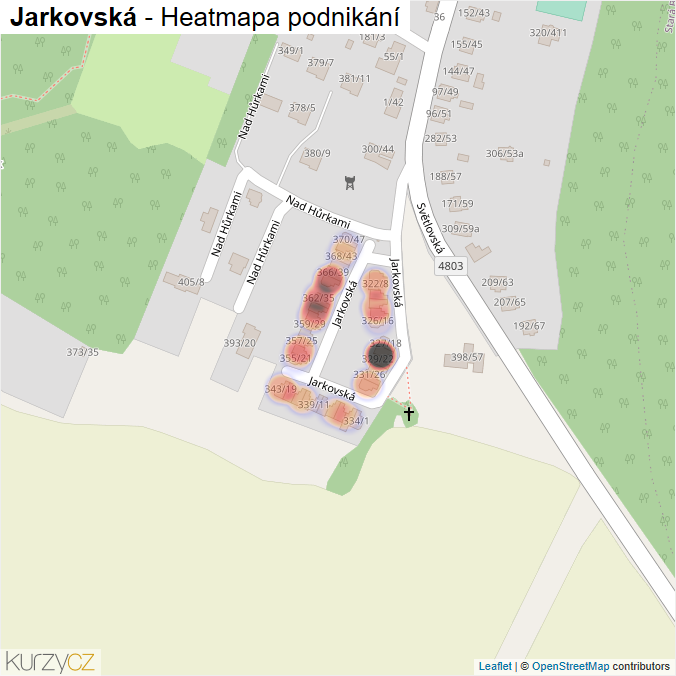 Mapa Jarkovská - Firmy v ulici.