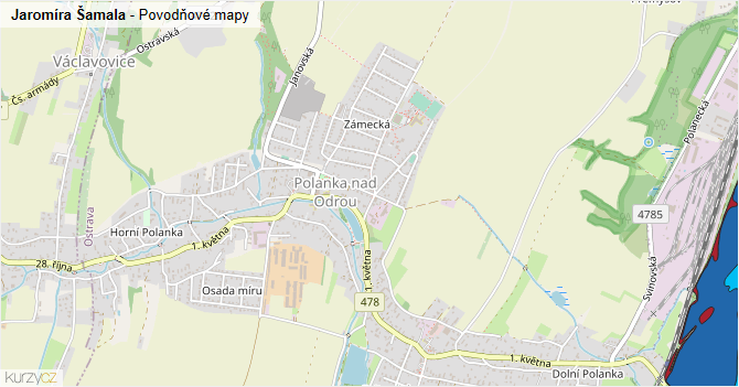 Jaromíra Šamala - záplavové mapy stoleté vody