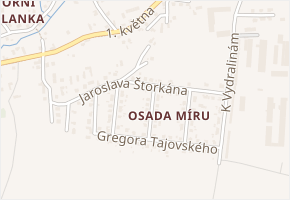 Jaroslava Štorkána v obci Ostrava - mapa ulice