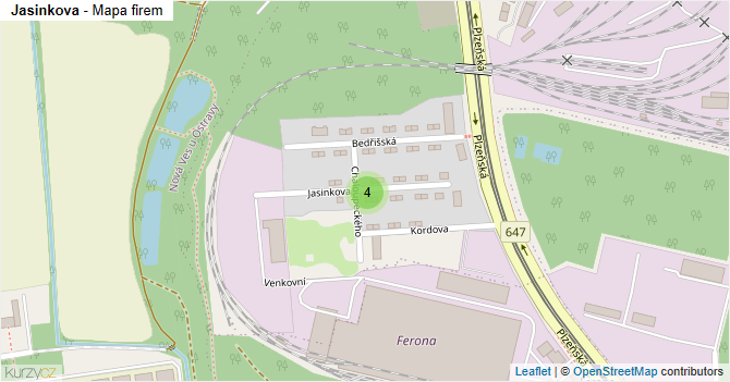 Jasinkova - mapa firem