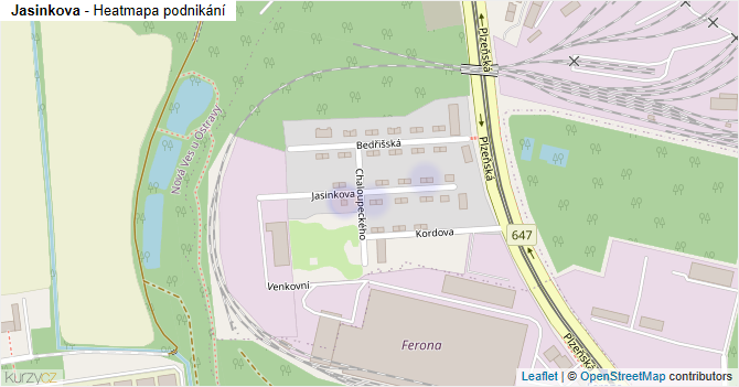 Jasinkova - mapa podnikání