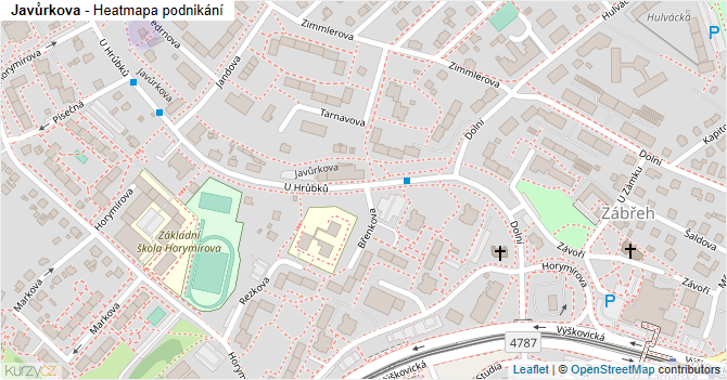 Javůrkova - mapa podnikání