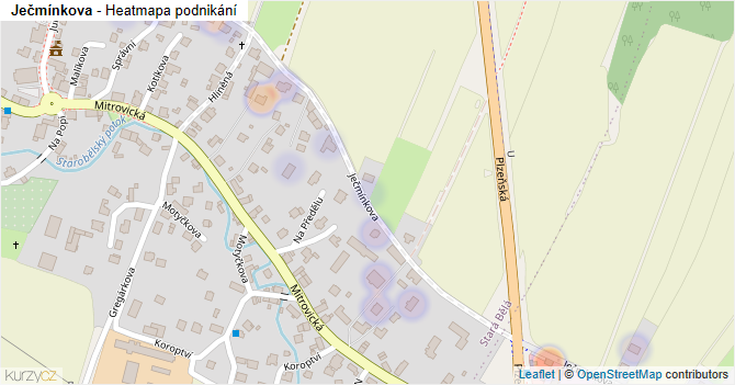 Ječmínkova - mapa podnikání