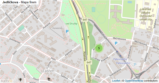 Jedličkova - mapa firem