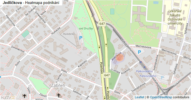 Jedličkova - mapa podnikání