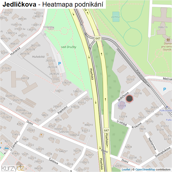 Mapa Jedličkova - Firmy v ulici.