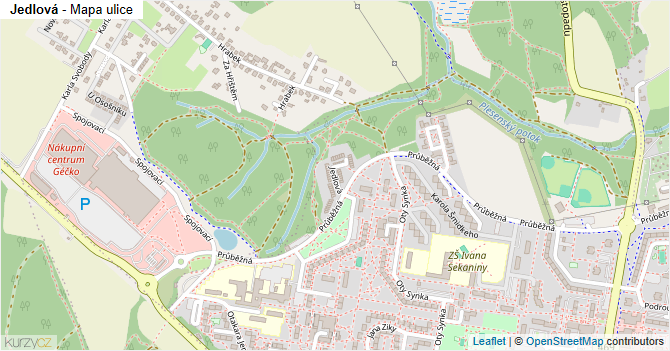 Jedlová - mapa ulice