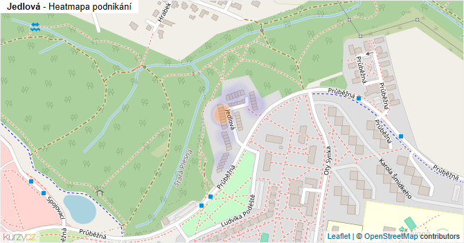 Jedlová - mapa podnikání