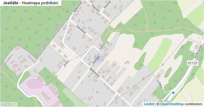 Jestřábí - mapa podnikání