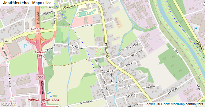 Jestřábského - mapa ulice