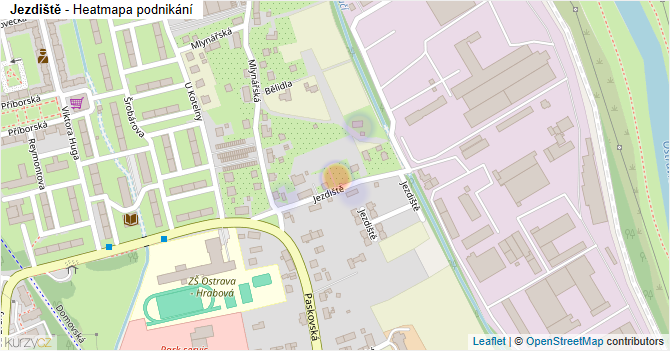 Jezdiště - mapa podnikání