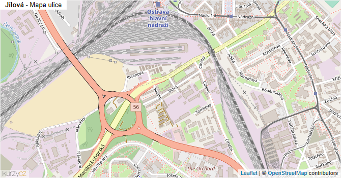 Jílová - mapa ulice