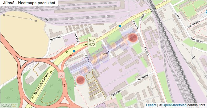Jílová - mapa podnikání
