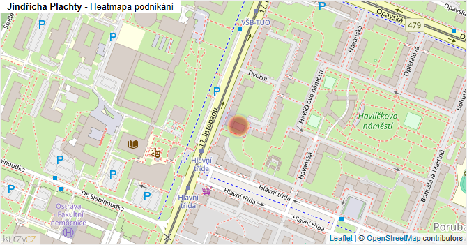 Jindřicha Plachty - mapa podnikání