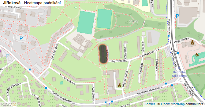 Jiřinková - mapa podnikání