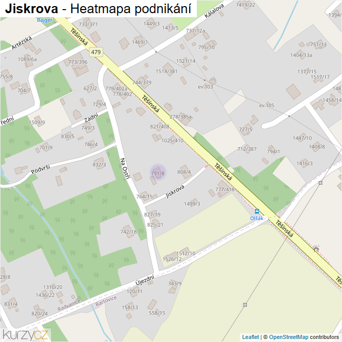 Mapa Jiskrova - Firmy v ulici.