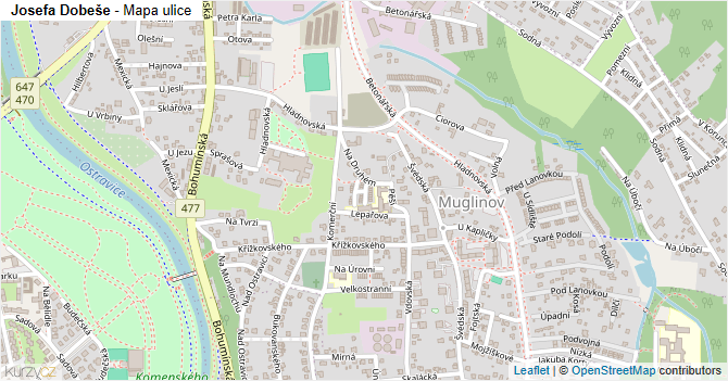 Josefa Dobeše - mapa ulice