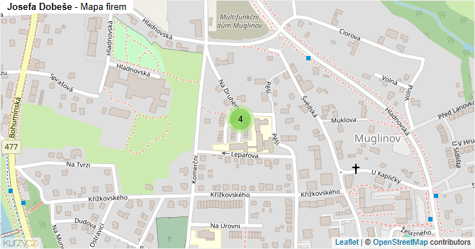Josefa Dobeše - mapa firem