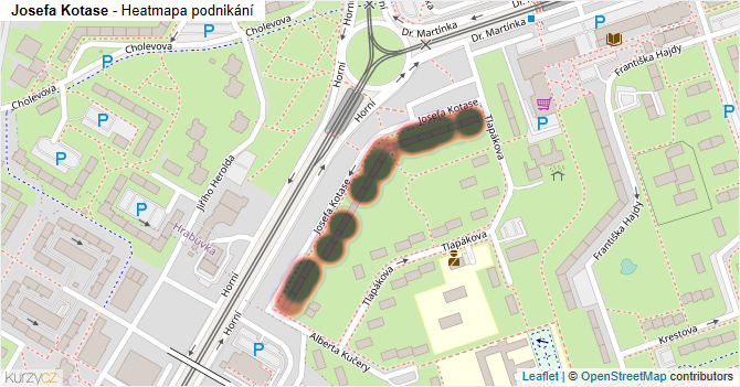 Josefa Kotase - mapa podnikání