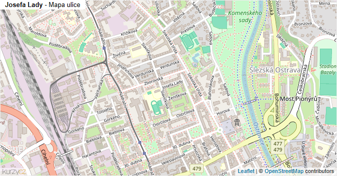 Josefa Lady - mapa ulice