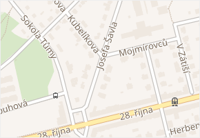 Josefa Šavla v obci Ostrava - mapa ulice